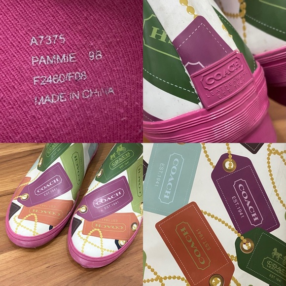COACH F2460 Pammie Hang Tags Printed Colorful Fun Rain Boots Rubber Size 9B - Picture 16 of 16